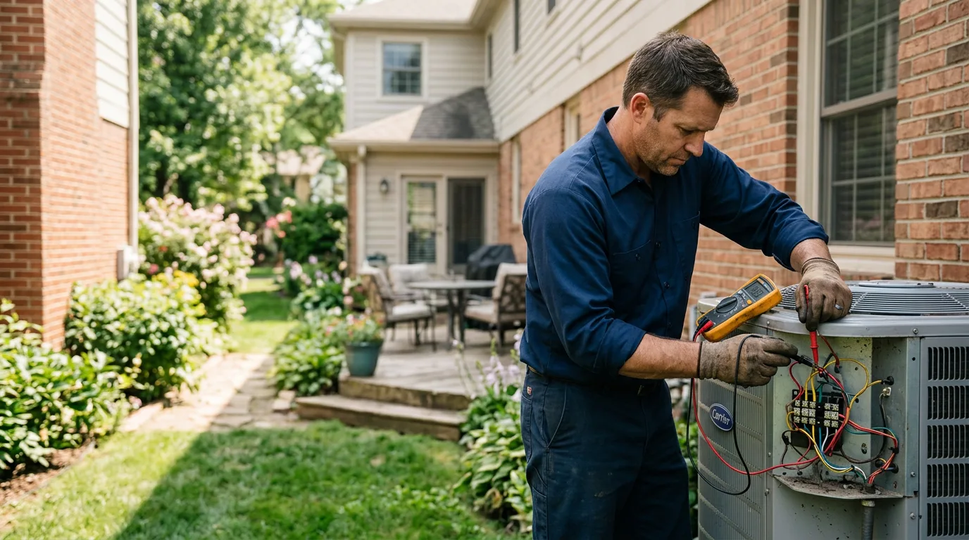 HVAC technician working near Woolstock, IA